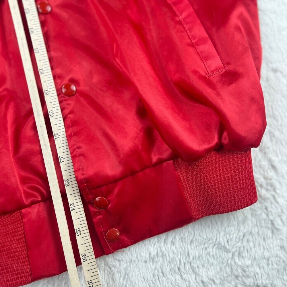 Vintage Auburn Bomber Jacket Men's LARGE Satin Snap - Dirty Dozen Dart League - Picture 11 of 12